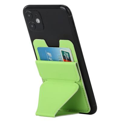 China Comfortable Multi Color Phone Card Holder with Stand for Phone Credit Card Wallet Pockets PU Leather Card Holder for iPhone Smartphone for sale