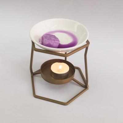 China Aromatherapy Warmer Metal Wax Burner Essential Oil Burner Melting Wax Burner Tealight Candle Holder Luxury Fragrance for sale