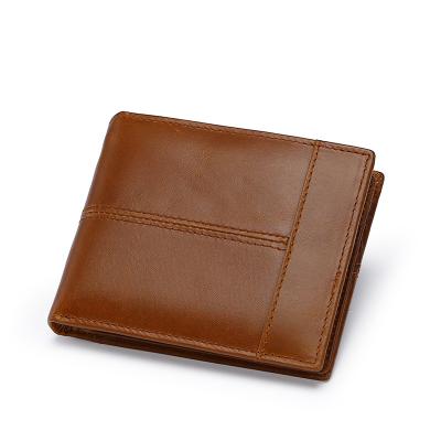 China Fashion Crazy Horse Wallet RFID Leather Wallet Customized Brand RFID Blocking Men's Wallet for sale