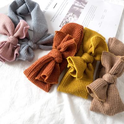 China European and American style cute baby headbands knitted infant headbands baby headbands newborn turban bows headband for kids girls hair accessories for sale