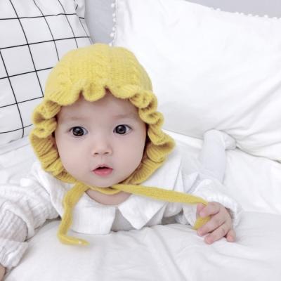 China COMMON baby hats for fall winter warm newborn kids wool hood lace girls knitted hat for 5-24 months for sale