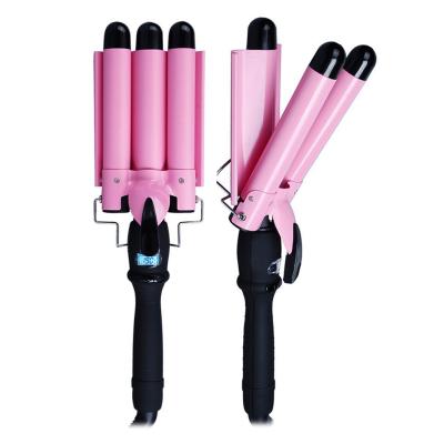 China Nano-Titanium Ceramic Coating 3 Barrel Hair Curling Iron, Professional Hair Crimper Beach Wave Curling Iron Deep Wave Hot Tool for sale