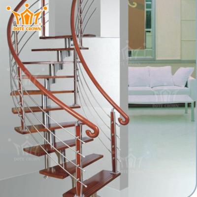 China Modern Wooden Stairs / Indoor / Outdoor Semi Straight Spiral Metal Stairs Grill Design for sale