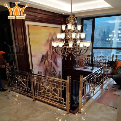 China Modern 304 Metal Hotel Hostel Lobby Stair Railing Steel Railings Curved Stair Railing Stair Railing Stainless Steel Fancy Balusters for sale