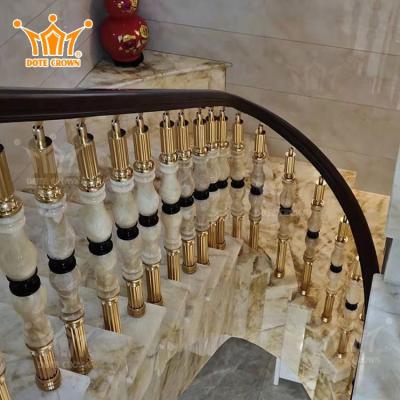 China Modern Private Villa Casting Aluminum Handrails Handrails Fencing For Circular Staircase for sale