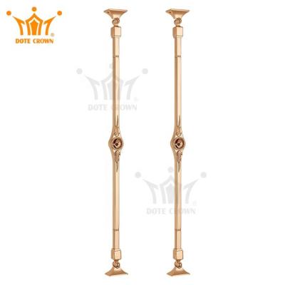 China Modern Luxury Small Staircase Column Aluminum Alloy Staircase Golden Handrail for sale