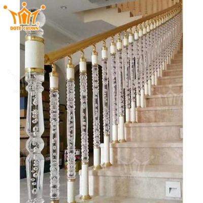 China Modern HOT SALE Modern Design Crystal Baluster Balustrades / Acrylic Stair Handrail for sale