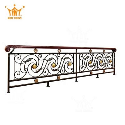 China Modern Design High Quality Metal Balustrade Iron Powder Coating Outdoor Wrought Iron Railing for sale