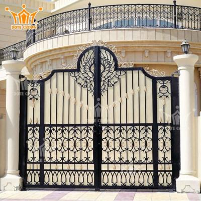 China Latest Design 2021 Modern Wrought Iron Door Design Hot Dip Galvanized Wrought Iron Door for sale