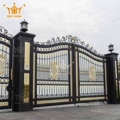 China Retro China Style Modern Wrought Iron Door With Transom Design for sale