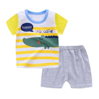 China 100% Sleeveless Cartoon Children's Suit Cotton Summer Clothing Little Boy Clothes Suit for sale