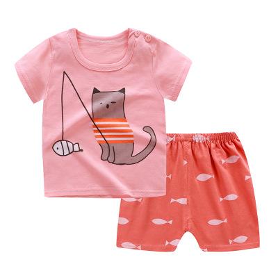 China 2022 casual new summer baby suit 2 pieces of baby boy suit cotton baby boy clothes for sale