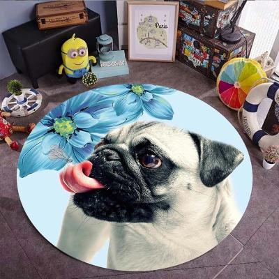 China Washable Round Animal Pattern Baby Mat Carpets Luxury For Home Non-Slip Game, Custom Printed Rugs And Blankets For Living Room for sale