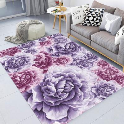 China 2022 Modern Classic Plant-Outlet Flower Decor Floor Mat Area Rugs Home Printed Carpets Living Room for sale