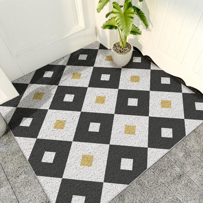 China PVC Washable Waterproof Dustproof Floor Mat Anti Slip Mat Carpet Kitchen Bathroom Door Mat For Indoor And Outdoor for sale