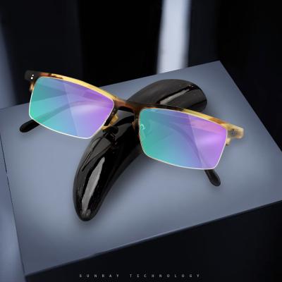 China 2022 Fashion Trend Custom Handmade Square Horn Glasses Pure Natural Glasses Reading Eyewear For Women Men for sale