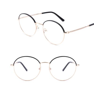 China Fast Delivery Fashion Round Custom Metal Frame Titanium Glasses Optical Metal Frames for sale