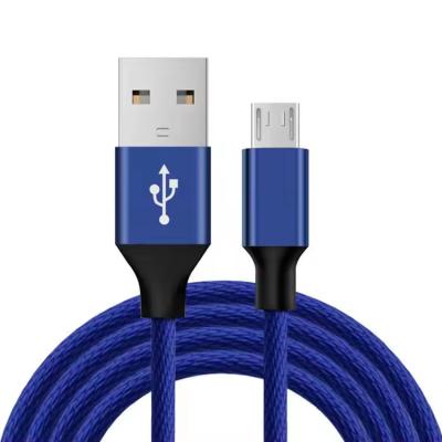 China Cable USB A para USB Micro B de Nylon Tecido Azul Carregamento de Telefone Móvel comprimento personalizado à venda