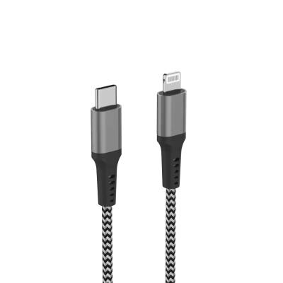 중국 블랙 나일론 넥타이 USB C 번개 케이블, 아이폰 충전 번개 USB c 판매용