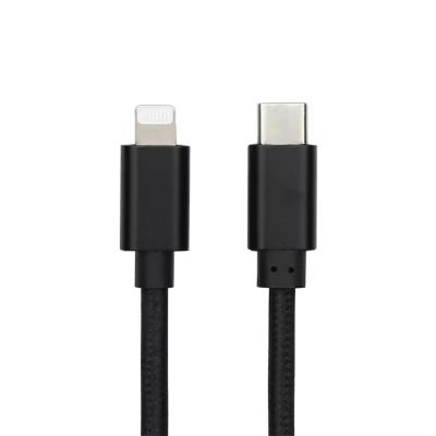 China Zwarte USB 2.0 kabel Type-C tot bliksemsnel opladen Apple data kabel 2m 3 meter Te koop