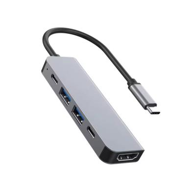 China 5 In 1 Docking Station Hub 4K USB 3.0 And USB2.0 Ports 2xType C For Computer Laptop for sale