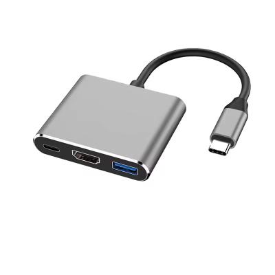 China OEM-Logo 3 In 1 Hub Laptop Multi Port USB Docking Station USB 3.0 HD HDMI 4K zu verkaufen