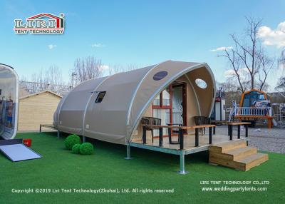 China Auto - de matéria têxtil PVC-revestida luxuosa do poliéster das barracas de Glamping da limpeza paredes laterais à venda