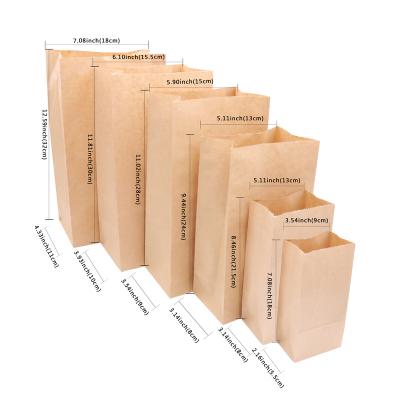 China Recyclable Wholesale bread kraft bag for bread food custom logo size paper bags for food take away for sale