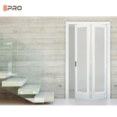 China Modern Ready Made Aluminum Aluminum Barn Leaf Moden Tambour Sliding Single White Powder Coated Aluminum Bi Fold Bathroom Door for sale