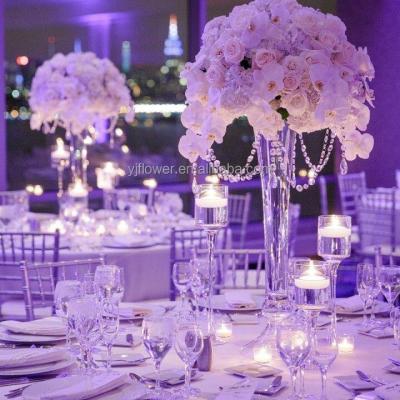 China High Simulation YJ flower centerpieces for wedding decoration white 60cm china customize rose artificial flower ball for sale