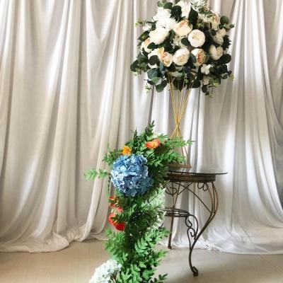 China Artificial flower china cheaper eucalyptus garland wedding table runner decoration 2022 artificial wedding flower cheaper price for sale