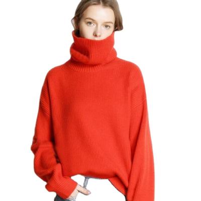 China Women Sweater Anti-pilling Long Sleeve Pullover Turtle Neck Cotton Cashmere Sweater for sale