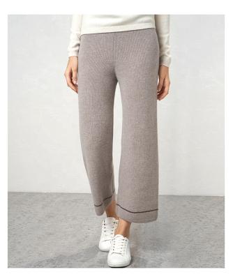 China Anti-Static Mid Waist Women Cashmere Sweater Ladies Knit Sweater Pants For Women for sale