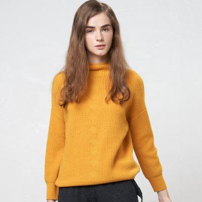 China Custom Fat Anti-wrinkle Knit Sweater Women Comfortable Cashmere Women's Wool Cable Knit Sweaters for sale