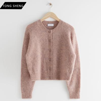 China 2022 Anti-wrinkle New Arrival Design Ladies Spring Autumn Eco-friendly Female Wool Knitted Crop Cardigan Top Sweater For Women for sale