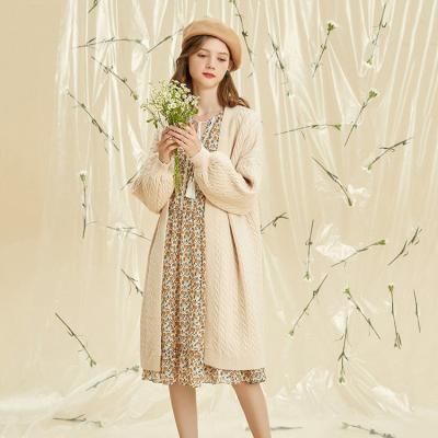 China Anti-pilling Long Sleeve Chiffon Cardigan Sweater Outwear Casual Top Women Knitted Long Cardigan Sweater for sale