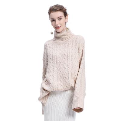 China Chunky Turtle Neck Anti-wrinkle Winter Knit Pullover Sweater Women for sale