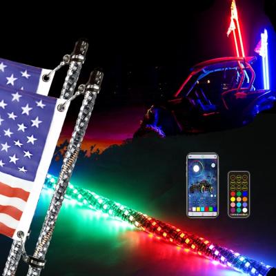 China Flexible Tube 3/4/5/6 Ft LED Lit Whip Antennas Flag Light Synth NS Atmosphere LED Sequential Whip For Cars for sale