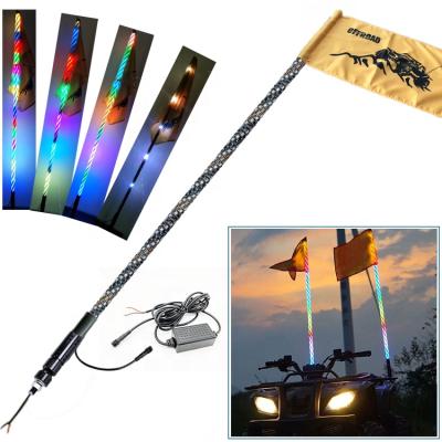 China Poly Carbonate RGB Remote Control Led Whip Antenna Bugged Led Whip For Jeep ATV Utv for sale