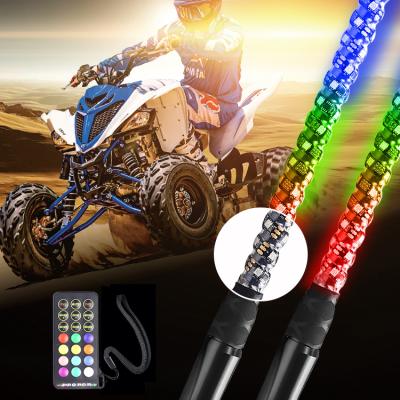 China Polycarbonate pair chase LED whip 3ft 4ft 5ft 6ft rzr antenna light quick release utv led light pickup tuck 500cc atv for sale