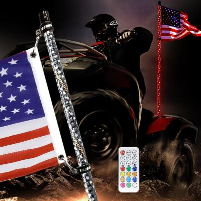 China Chasing 12v Color Chasing Buggy LED UTV Spiral Color Whip Flag Pole Light By Remote Control For ATV RZR Canam Truck Boat Accessories for sale