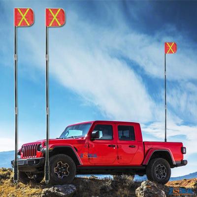 China Fiberglass Tube Warning Flagpole 3M Whip Desert Vehicle Racing Safety Segmented Mining Whip For Truck for sale