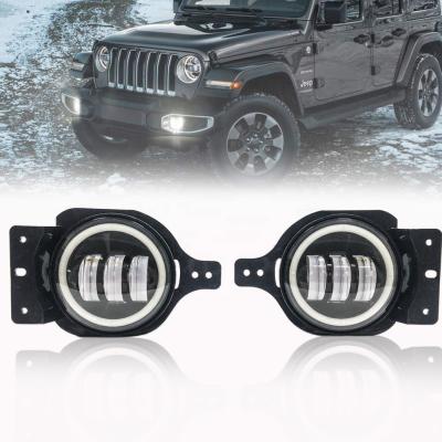 China DRL Pair Led Fog Lights For Jeep Wrangler JL 4 Inch W/RGB Colors For Wrangler JL for sale