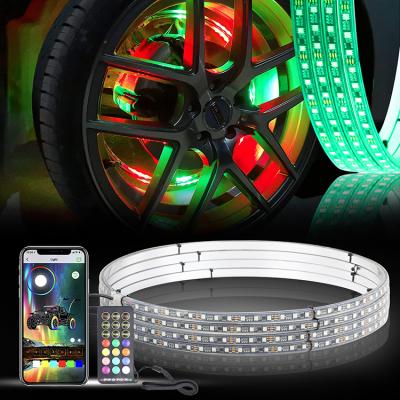 China Univeral Automobile Chase Led Wheel Ring Light Kit 14inch 15.5inch 17inch Waterproof Car Rim Light 4pcs for sale