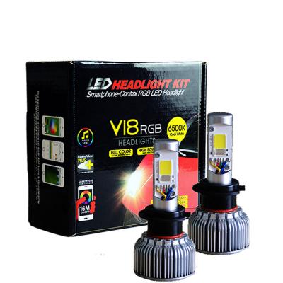 China 6063 aluminum led lamp 12V h1 9005 head app controlled car led rgb color light car led headlight for sale