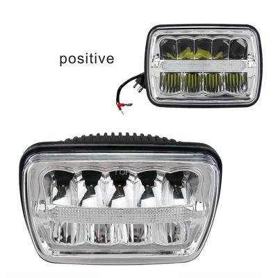 China Truck Square 5x7 Inch LED Headlight Amber Sealed Beam 12v 24v White Truck LED Headlight for sale