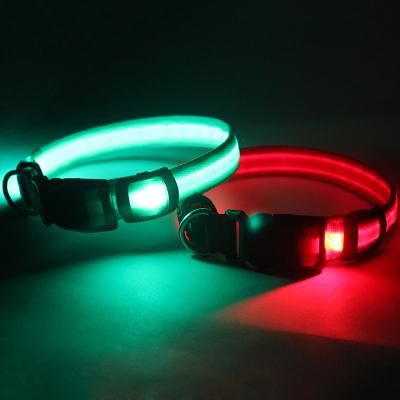 China Viable Custom Logo Personalized Rechargeable Led Pet Accessories Diy Glow In The Dark Dog Collar for sale