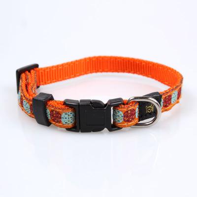 China 2020 wholesales customized pet trainer DETACHED nylon collar dropshipping with woven logo for sale