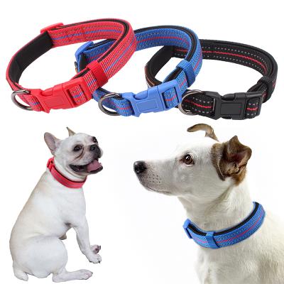 China Personalized Reflective Padded Dog Collar DETACHED Nylon Adjustable Sleepwear Logo for Small Medium Large Dog for sale