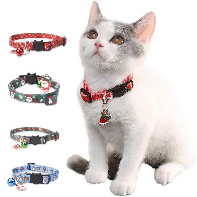 China Custom Fashion Cat Collar Christmas Design Pet Tree Detachable Cat Collar Bells Detachable Tag for sale